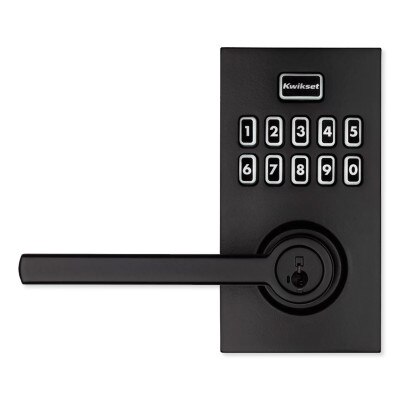 Kwikset SmartCode 917 Series Electronic Halifax Lever, Matte Black